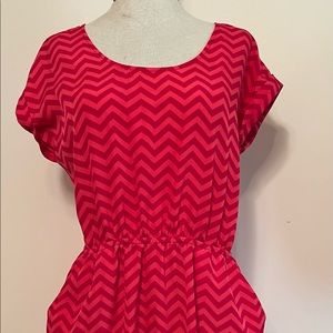 Candies pink chevron dress with pockets